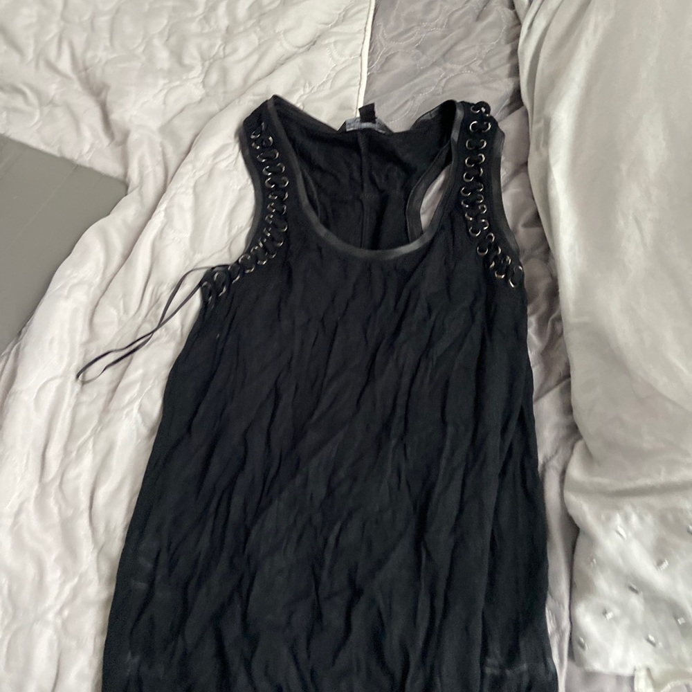 black ribbed tank top